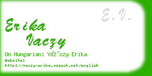 erika vaczy business card